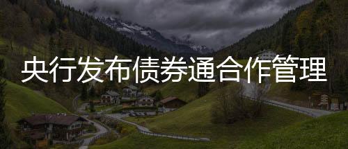 央行发布债券通合作管理暂行办法